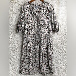 Silk Dress PURE Collection 100 Silk Button Front Shirt Dress Drawstring Waist 6